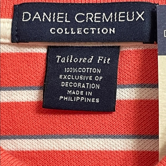 NWT Daniel Cremieux Dark Salmon + White & Gray Striped Men’s Shirt Size XXL - Picture 5 of 6